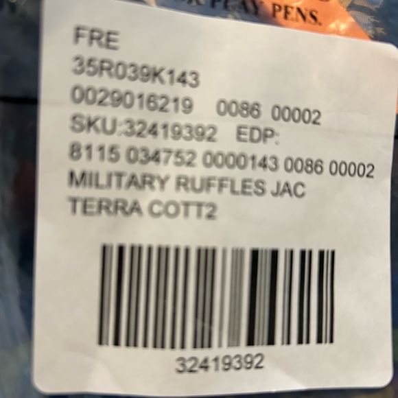 Free People Military Ruffles Jacket” front buttons Closure, long sleeves. - Picture 4 of 4